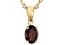 Red Garnet 18K Yellow Gold Over Silver January Birthstone Pendant Chain 1.27ct