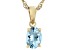 Blue Aquamarine 18k Yellow Gold Over Sterling Silver March Birthstone Pendant With Chain 0.85ct