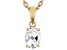 White Topaz 18k Yellow Gold Over Sterling Silver April Birthstone Pendant With Chain 1.28ct