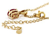 Red Lab Created Ruby 18k Yellow Gold Over Sterling Silver July Birthstone Pendant With Chain 1.27ct