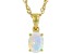 Multicolor Ethiopian Opal 18k Yellow Gold Over Silver October Birthstone Pendant With Chain 0.55ct