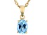 Sky Blue Topaz 18K Yellow Gold Over Silver December Birthstone Pendant Chain 1.23ct