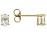 White Topaz 18K Yellow Gold Over Sterling Silver April Birthstone Solitaire Stud Earrings 0.92ctw