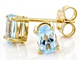 Sky Blue Topaz™ 18K Yellow Gold Over Sterling Silver December Birthstone Stud Earrings 1.02ctw