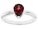 Red Garnet Rhodium Over Sterling Silver January Birthstone Ring 0.99ct