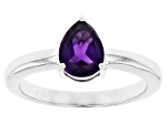 Purple Amethyst Rhodium Over Sterling Silver February Birthstone Ring 0.93ct