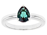 Blue Lab Created Alexandrite Rhodium Over Sterling Silver June Birthstone Ring 1.19ct