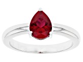 Red Lab Created Ruby Rhodium Over Sterling Silver July Birthstone Ring 1.09ct