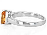 Yellow Citrine Rhodium Over Sterling Silver November Birthstone Ring 0.93ct