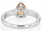 Yellow Citrine Rhodium Over Sterling Silver November Birthstone Ring 0.93ct