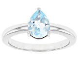 Sky Blue Topaz Rhodium Over Sterling Silver December Birthstone Ring 1.06ct