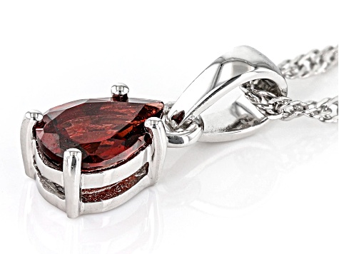 Pear Vermelho Garnet™ Rhodium Over Sterling Silver Pendant With Chain 0.99ct