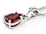 Pear Vermelho Garnet™ Rhodium Over Sterling Silver Pendant With Chain 0.99ct
