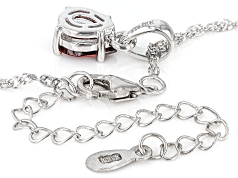 Pear Vermelho Garnet™ Rhodium Over Sterling Silver Pendant With Chain 0.99ct