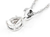 White Topaz Rhodium Over Sterling Silver Pendant With Chain 0.99ct
