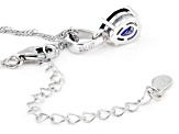 Blue Lab Sapphire Rhodium Over Sterling Silver September Birthstone Pendant With Chain 1.15ct