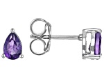 Purple Amethyst Rhodium Over Sterling Silver February Birthstone Earrings 0.63ctw