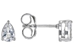 White Topaz Rhodium Over Sterling Silver April Birthstone Earrings 0.74ctw