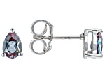 Lab Created Alexandrite Rhodium Over Sterling Silver June Birthstone Earrings 0.82ctw