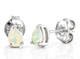 Multi Color Ethiopian Opal Rhodium Over Sterling Silver October Birthstone Earrings 0.43ctw