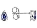Blue Lab Created Sapphire Rhodium Over Sterling Silver September Birthstone Earrings 0.80ctw