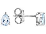 Sky Blue Topaz Rhodium Over Sterling Silver December Birthstone Earrings 0.82ctw