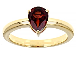 Red Garnet 18K Yellow Gold Over Sterling Silver Solitaire January Birthstone Ring 0.98ct