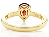 Red Garnet 18K Yellow Gold Over Sterling Silver Solitaire January Birthstone Ring 0.98ct