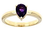 Purple Amethyst 18K Yellow Gold Over Sterling Silver February Birthstone Ring 0.93ct