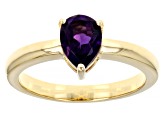 Purple Amethyst 18K Yellow Gold Over Sterling Silver February Birthstone Ring 0.93ct