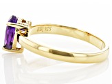 Purple Amethyst 18K Yellow Gold Over Sterling Silver February Birthstone Ring 0.93ct