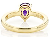 Purple Amethyst 18K Yellow Gold Over Sterling Silver February Birthstone Ring 0.93ct