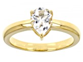 White Topaz 18K Yellow Gold Over Sterling Silver April Birthstone Ring 1.09ct