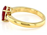 Red Lab Created Ruby 18K Yellow Gold Over Sterling Silver July Birthstone Ring 1.10ct