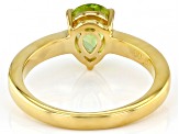 Green Peridot 18K Yellow Gold Over Sterling Silver August Birthstone Ring 0.98ct