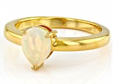 Multi Color Ethiopian Opal 18K Yellow Gold Over Sterling Silver October Birthstone Ring 0.57ct