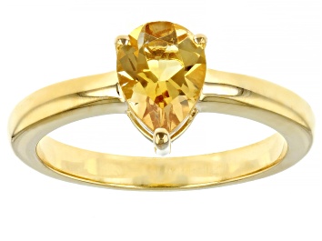 Picture of Yellow Citrine 18K Yellow Gold Over Sterling Silver November Birthstone Ring 0.90ct