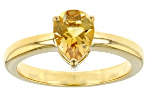 Yellow Citrine 18K Yellow Gold Over Sterling Silver November Birthstone Ring 0.90ct