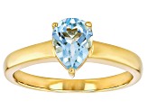 Sky Blue Topaz 18K Yellow Gold Over Sterling Silver December Birthstone Ring 1.05ct