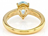 Sky Blue Topaz 18K Yellow Gold Over Sterling Silver December Birthstone Ring 1.05ct