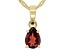 Red Garnet 18K Yellow Gold Over Sterling Silver November Birthstone Pendant With Chain 0.98ct