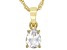 White Topaz 18K Yellow Gold Over Sterling Silver April Birthstone Pendant With Chain 1.09ct