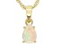 Multicolor Ethiopian Opal 18K Yellow Gold Over Sterling Silver Birthstone Pendant With Chain 0.57ct