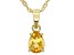 Yellow Citrine 18K Yellow Gold Over Sterling Silver November Birthstone Pendant With Chain 0.90ct