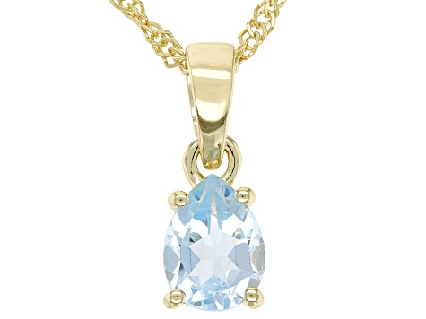 Sky Blue Topaz 18K Yellow Gold Over Sterling Silver December Birthstone ...