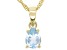 Sky Blue Topaz 18K Yellow Gold Over Sterling Silver December Birthstone Pendant With Chain 1.05ct