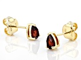 Red Garnet 18K Yellow Gold Over Sterling Silver January Birthstone Earrings 0.87ctw