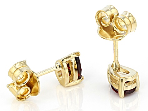 Red Vermelho Garnet(TM) 18K Yellow Gold Over Sterling Silver January Birthstone Earrings 0.87ctw