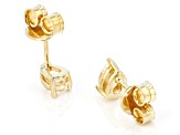 White Topaz 18K Yellow Gold Over Sterling Silver April Birthstone Earrings 0.77ctw