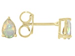 Multicolor Ethiopian Opal 18K Yellow Gold Over Sterling Silver October Birthstone Earrings 0.80ctw